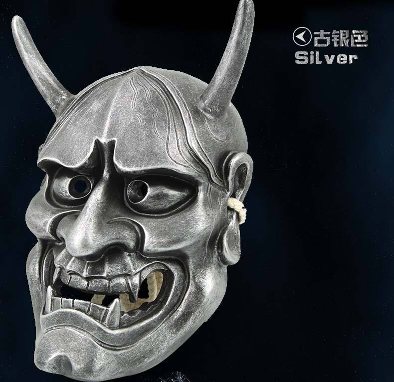   ȭƮ  Ϻ ұ Ǹ   Ѿ ũ  ȸ ҷ ڽ  Ƽ ũ/Big Size White Resin Japanese Buddhist Evil Oni Noh Hannya Mask Masquerade Halloween